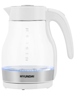 Чайник электрический HYK G3802 1 7 л белый серебристый прозрачный Hyundai