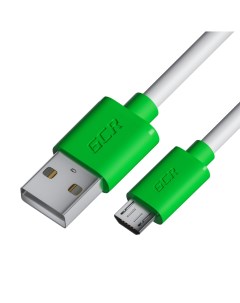 Кабель USB MicroUSB 1m White Green 53226 Gcr