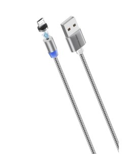 Дата кабель Smart USB 3 0A для micro USB Magnetic K61Sm нейлон 1м Silver More choice