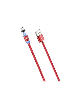 Дата кабель Smart USB 3 0A для micro USB Magnetic K61Sm нейлон 1м Red More choice