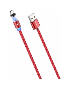 Дата кабель Smart USB 3 0A для Type C Magnetic K61Sa нейлон 1м Red More choice