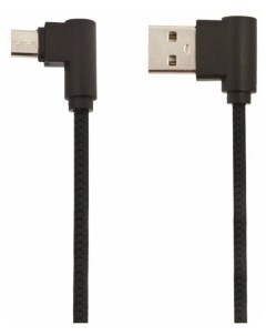 Кабель USB LP Micro USB L коннектор круглый шнурок черный Liberty project