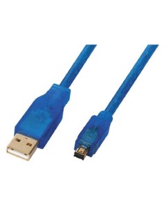 Кабель USB Mini USB 4pin 1 5 м синий 4610229 Luxmann