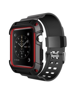 Ремешок One piece для Apple Watch 38 40mm black red Krutoff