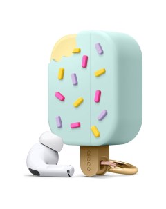 Силиконовый чехол с карабином Ice Cream Silicone Hang case для AirPods Pro Мятный Elago