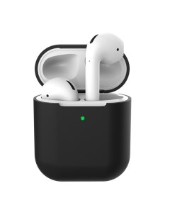 Cиликоновый чехол для наушников Airpods 2 1 черный Qvatra