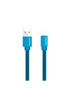 Дата кабель USB 2 1A для Lightning 8 pin плоский K20i нейлон 1м Blue More choice