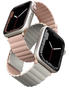 Ремешок Revix reversible Magnetic для Apple Watch 45 44 42 мм Pink Beige Uniq