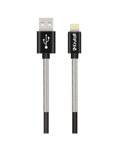 USB кабель Lightning Spring 1m черный Krutoff