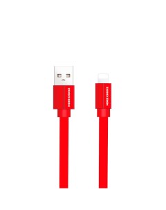Дата кабель USB 2 1A для Lightning 8 pin плоский K20i нейлон 1м Red More choice