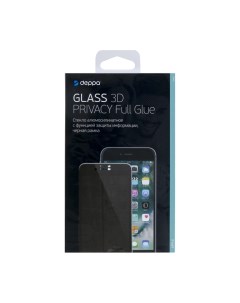 Защитное стекло Anti Spy для Apple iPhone 7 Plus 8 Plus 3D Full Glue черная рамка Deppa