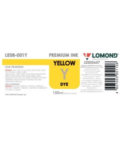 Чернила для струйного принтера LE08 001Y желтые Lomond