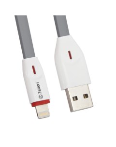 Кабель USB Lightning Data Cable TPE плоский 1 м серый ZTUSBFSTGYA8 Zetton