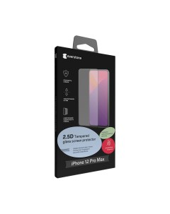Защитное стекло для Apple iPhone 12 Pro Max 2 5D Full Glue черная рамка Everstone