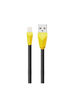 Дата кабель USB 2 0A для Lightning 8 pin Alien RC 030i 1м Black Yellow Remax