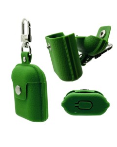 Чехол для наушников для Airpods Pro с карабином зеленый Qvatra