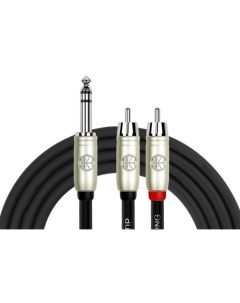 Кабель аудио 1xJack 2xRCA Y 344PR 1M BK Kirlin