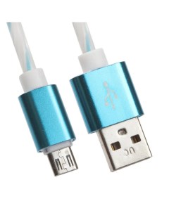 Кабель USB LP USB Type C витая пара с металлическими разъемами 1 м белый голубой Liberty project