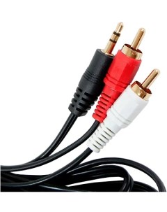 Аудио кабель AG11 Mini Jack 3 5 мм M 2xRCA M 1 5 м Черный Gsmin