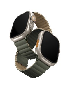 Ремешок для Apple Watch 49 45 44 42 mm Revix reversible Magnetic Green Uniq