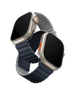 Ремешок для Apple Watch 49 45 44 42 mm Revix reversible Magnetic Storm Blue Grey Uniq