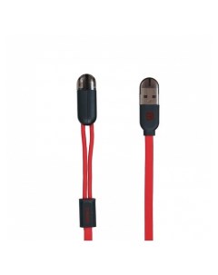 Дата кабель Twins RC 025t USB Lightning Micro USB 2A 1м Red Remax
