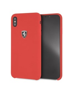 Чехол Silicone Collection Silver Logo для Apple iPhone XS Max Red Ferrari