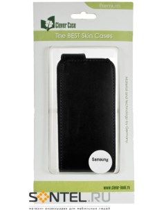 Чехол книжка для Samsung S3650 черный Clever case
