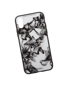 Чехол для iPhone X Azure Stone Series Glass Protective Case лилии на белом Wk