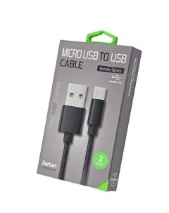 Кабель Micro USB to USB Cable Metallic Series 2 м Black Dorten