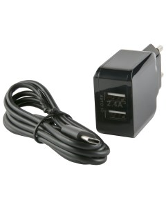 Сетевое зарядное устройство NC 2 4A 2 USB 2 4 A black Red line