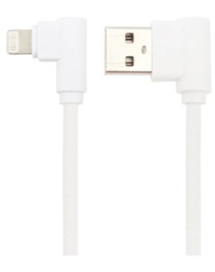 Кабель USB LP для Apple Lightning 8 pin L коннектор кожаный шнурок белый Liberty project