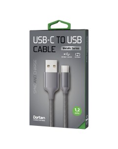 Кабель Micro USB to USB Cable Metallic Series 1 2 м Dark Gray Dorten