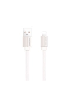 Дата кабель K20i USB 2 1A для Lightning 8 pin плоский нейлон 1м White More choice