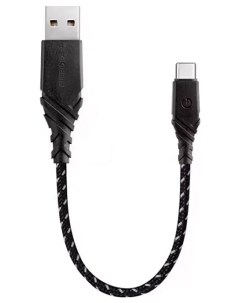 Кабель NyloGlitz USB C USB A 2 0 18 cм чёрный Energea