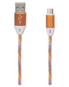 Кабель USB Tyre C в оплетке Orange 1 м Liberty project