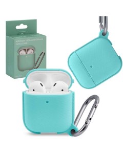 Чехол AirPods 1 2 leather Silicone coast blue Nobrand