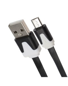 Кабель Micro USB USB плоский 1 А 1 м черный Luazon
