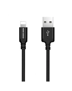 Дата кабель K12i USB 2 1A для Lightning 8 pin нейлон 1м Black More choice