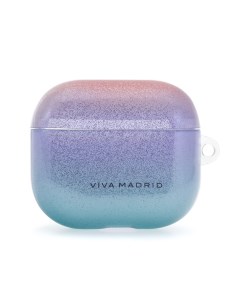 Силиконовый чехол для наушников Apple AirPods 3 Ombre Glitter с карабином Viva madrid