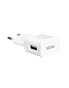 Сетевое зарядное устройство CA M014 1 USB 2 A white Vcom