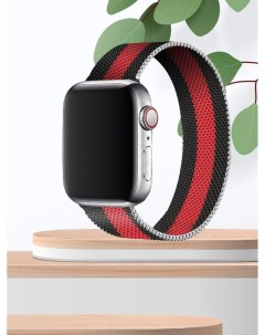 Ремешок для Apple Watch LIUJING SERIES 42 44 45 49 mm миланская петля BLACK RED Mutural