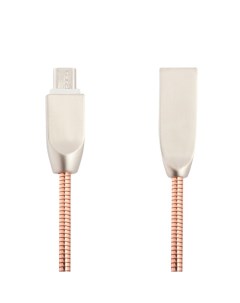USB кабель LP Micro USB Панцирь в металлической оплетке розовое золото коробка Liberty project