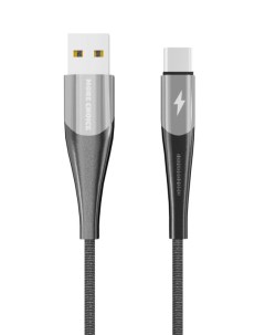 Дата кабель K41Sa New Smart USB 3 0A для Type C нейлон 1м Silver Black More choice