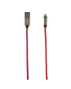 Кабель USB 8 pin 2 метра экокожа Red Red line