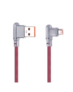 USB кабель LP Micro USB Г коннектор оплетка леска красный блистер Liberty project