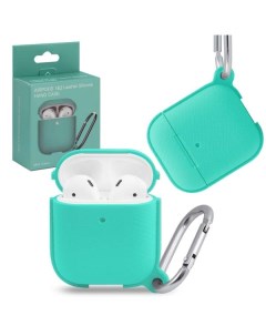 Чехол AirPods 1 2 leather Silicone mint green Nobrand