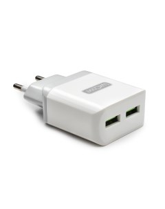 Сетевое зарядное устройство QY 15G 2 USB 3 2 A white Luxcase