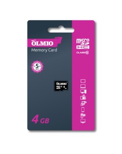 Карта памяти microSDHC 4GB Class 10 без адаптера Olmio