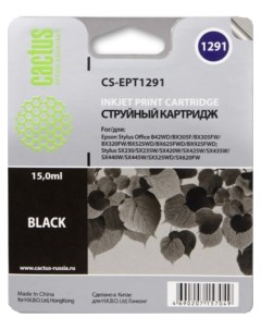 Картридж для струйного принтера CS EPT1291 черный Cactus